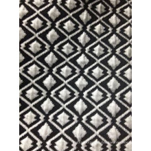 Black white diamond shape air layer jacquard fabric